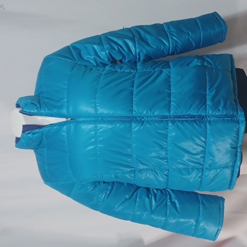 FADED GLORY WOMENS PUFFER COAT SIZE 1X (16W) REVERSIBLE BLUE OR PURPLE